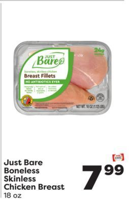 Weis Markets Just bare boneless skinless chicken breast offer