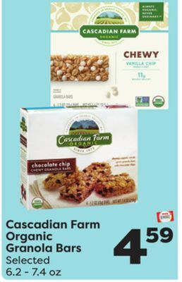 Weis Markets Cascadian farm organic granola bars offer