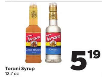 Weis Markets Torani syrup offer