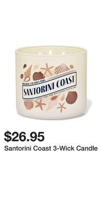 Bath & Body Works Santorini coast 3-wick candle offer