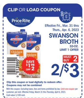 Price Rite Swanson broth offer