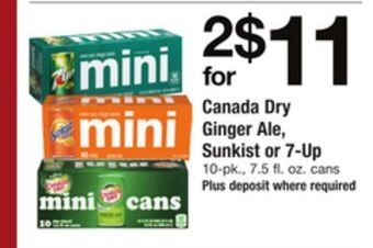 ACME Canada dry ginger ale, sunkist or 7-up offer