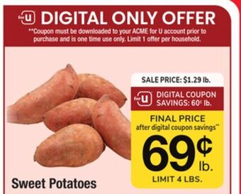 ACME Sweet potatoes offer