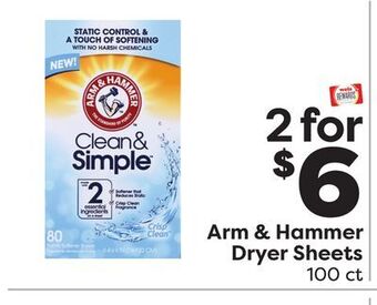 Weis Markets Arm & hammer dryer sheets offer
