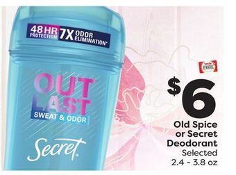 Weis Markets Old spice or secret deodorant offer