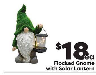 Weis Markets Flocked gnome with solar lantern offer