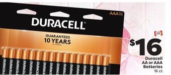 Weis Markets Duracell aa or aaa batteries offer