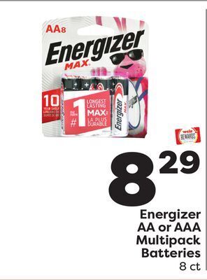 Weis Markets Energizer aa or aaa multipack batteries offer