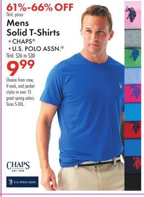 Boscov's Mens solid t-shirts offer