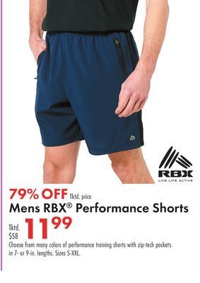 Boscov's Mens rbx® performance shorts offer