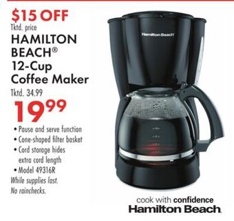 Boscov's Hamilton beach® 12-cup coffee maker offer