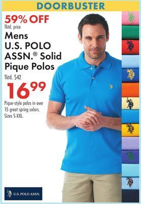 Boscov's U.s. polo assn.® solid pique polos offer