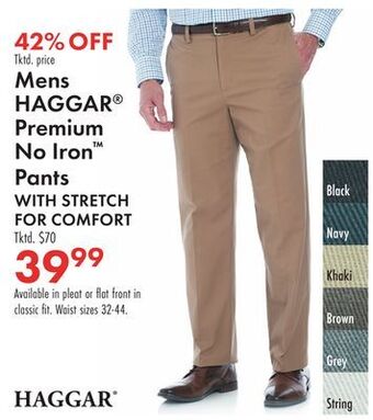 Boscov's Mens haggar® premium no iron™ pants offer