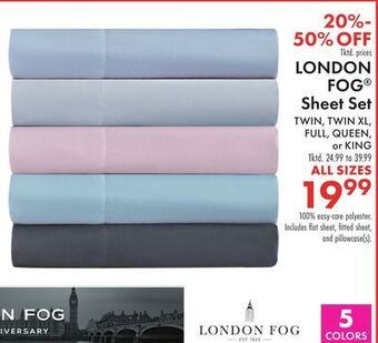 Boscov's London fog® sheet set offer