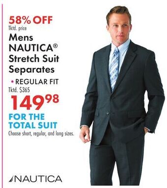 Boscov's Mens nautica® stretch suit separates offer