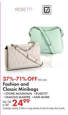 Boscov's Fashion and classic minibags offer