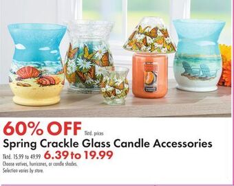 Boscov's Spring crackle glass candle accessories offer