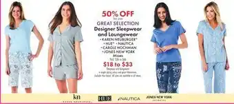 Boscov's Great selection designer sleepwear and loungewear offer