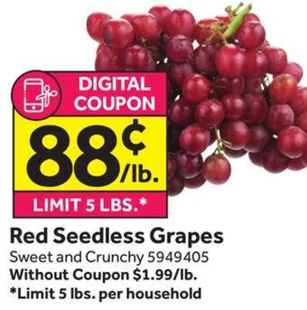 Stop&Shop Red seedless grapes offer