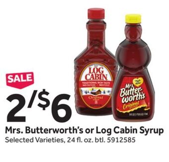 Stop&Shop Mrs. butterworth's or log cabin syrup offer