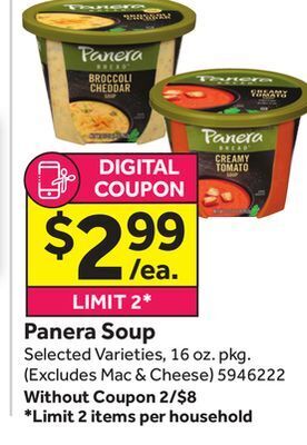 Stop&Shop Panera soup offer