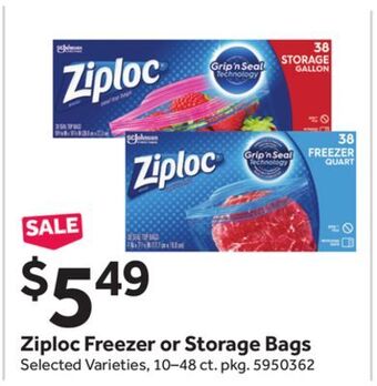 Stop&Shop Ziploc freezer or storage bags offer