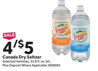 Stop&Shop Canada dry seltzer offer