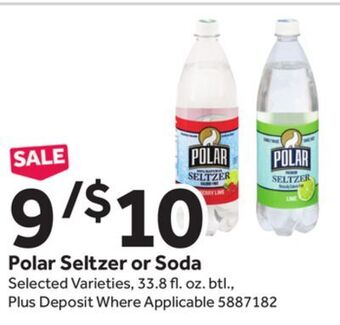 Stop&Shop Polar seltzer or soda offer