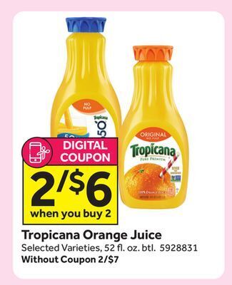 Stop&Shop Tropicana orange juice offer