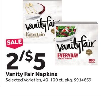 Stop&Shop Vanity fair napkins offer