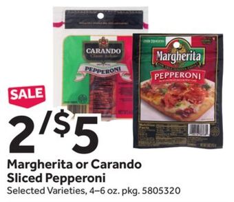 Stop&Shop Margherita or carando sliced pepperoni offer