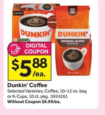 Stop&Shop Dunkin' coffee offer