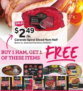 Stop&Shop Carando spiral sliced ham half offer