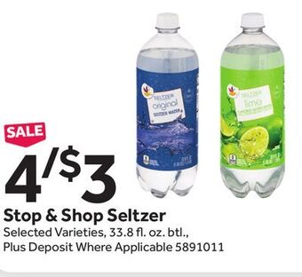 Stop&Shop Stop & shop seltzer offer