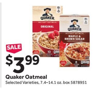Stop&Shop Quaker oatmeal offer