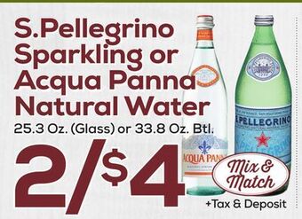 DeCicco & Sons S. pellegrino sparkling or acqua panna natural water offer