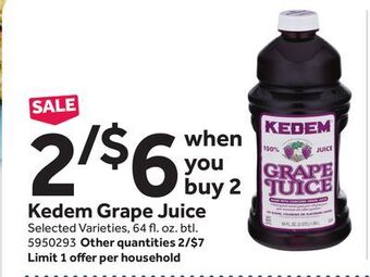 Stop&Shop Kedem grape juice offer
