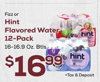 DeCicco & Sons Fizz or hint flavored water 12-pack offer