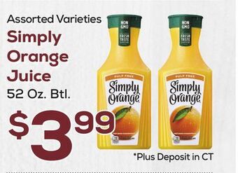 DeCicco & Sons Simply orange juice offer