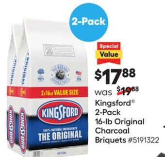 Lowe's Kingsford® 2-pack 16-lb original charcoal briquets offer