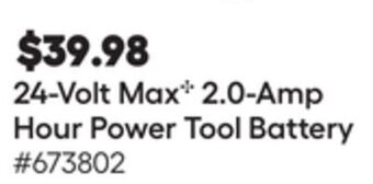Lowe's 24-volt max c 2.0-amp hour power tool battery offer