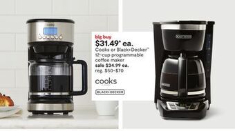 JC Penney Cooks or black+decker™ 12-cup programmable coffee maker offer