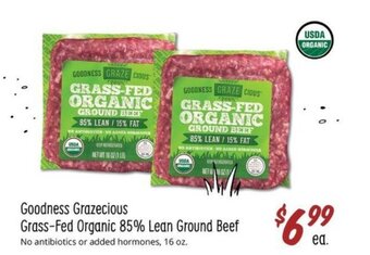 Sprouts Farmers Market Goodness Grazecious Grass-Fed Organic 85% Lean Ground Beef offer