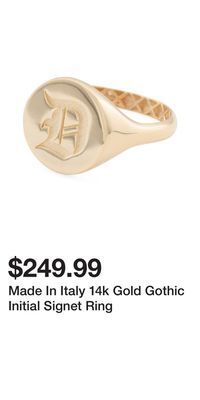 TJ Maxx Made in italy 14k gold gothic initial signet ring offer