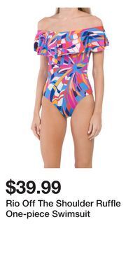 TJ Maxx Rio off the shoulder ruffle one-piece swimsuit offer