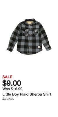 TJ Maxx Little boy plaid sherpa shirt jacket offer