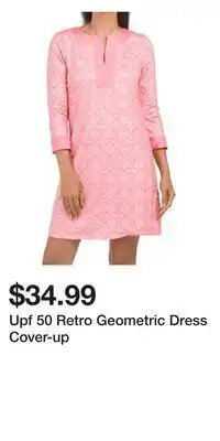 TJ Maxx Upf 50 retro geometric dress cover-up offer