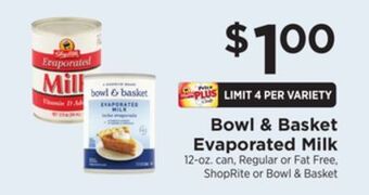 ShopRite Evaporated milk offer