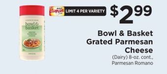 ShopRite Grated parmesan cheese offer