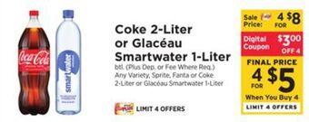 ShopRite Coke 2-liter or glacéau smartwater 1-liter offer
